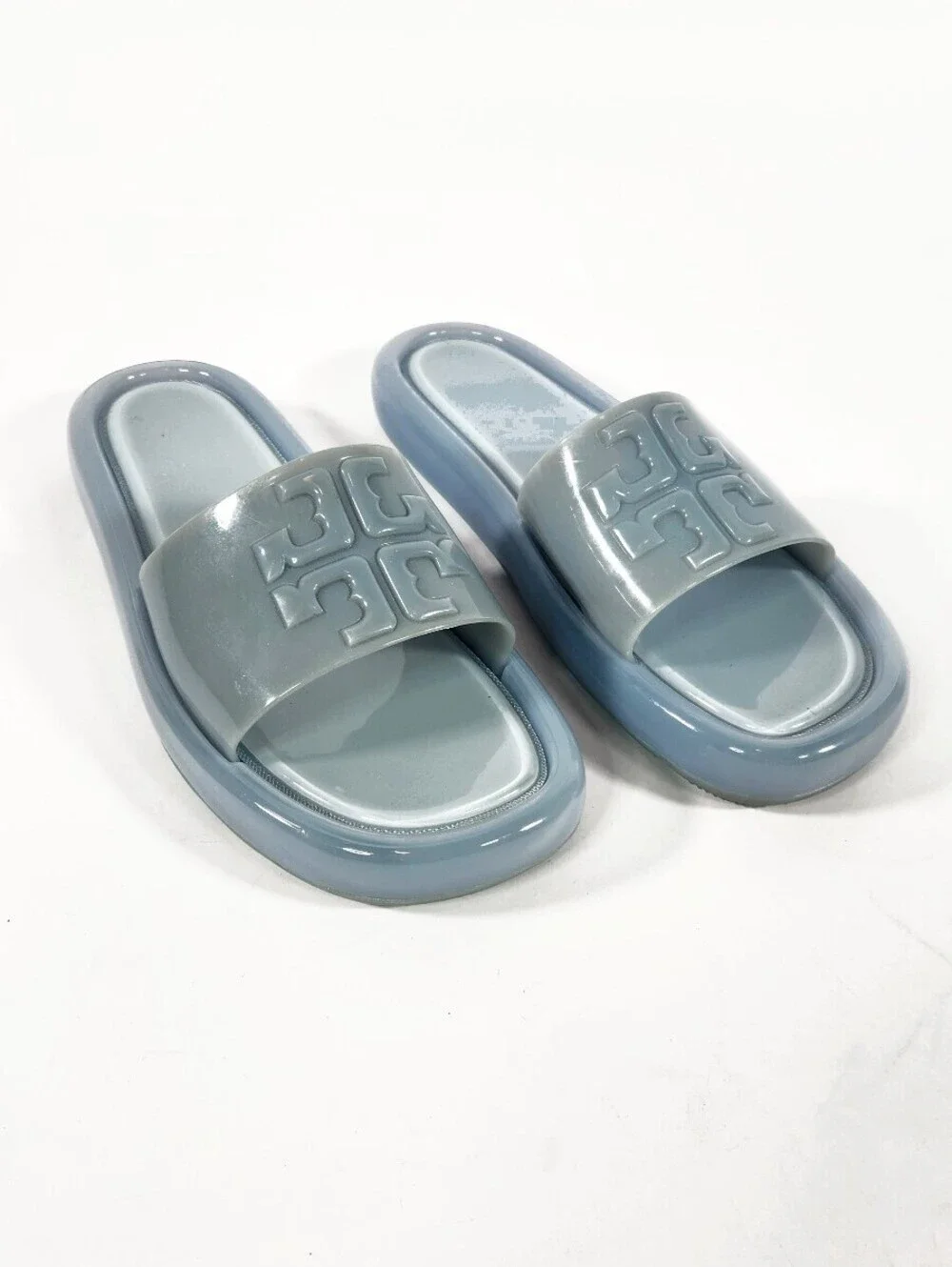 Tory Burch Pale Blue Miller Slides Size 10